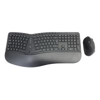 Conceptronic ORAZIO ERGO Kabelloses Set aus ergonomischer Tastatur und vertikaler Maus - deutsch - Volle Größe (100%) - RF Wireless - QWERTZ - Schwarz - Maus enthalten