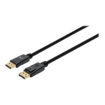 Manhattan DisplayPort 1.4 Cable, 8K@60hz, 1m, PVC Cable, Male to Male, With Latches, Fully Shielded, Black, Lifetime Warranty, Polybag