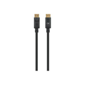 Manhattan DisplayPort 1.4 Cable, 8K@60hz, 2m, PVC Cable, Male to Male, With Latches, Fully Shielded, Black, Lifetime Warranty, Polybag