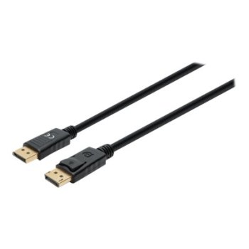 Manhattan DisplayPort 1.4 Cable, 8K@60hz, 3m, PVC Cable, Male to Male, With Latches, Fully Shielded, Black, Lifetime Warranty, Polybag