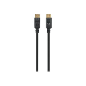 Manhattan DisplayPort 1.4 Cable, 8K@60hz, 3m, PVC Cable, Male to Male, With Latches, Fully Shielded, Black, Lifetime Warranty, Polybag