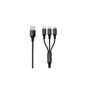 ACV 2GO 797153 - 1,5 m - USB B - USB C/Micro-USB B/Lightning - Schwarz