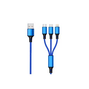 ACV 3 in 1 USB Ladekabel - blau - 150cm f. Micro-USB
