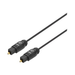 Manhattan Toslink Digital Optical AudioCable, 1m, Male/Male, Toslink S/PDIF, Gold plated contacts, Lifetime Warranty, Polybag - Digitales Audio-Kabel (optisch)