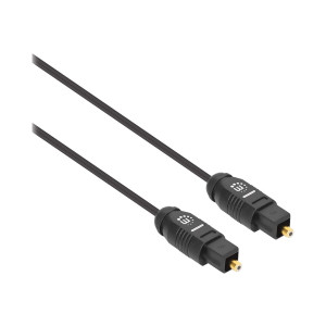 Manhattan Toslink Digital Optical AudioCable, 3m, Male/Male, Toslink S/PDIF, Gold plated contacts, Lifetime Warranty, Polybag