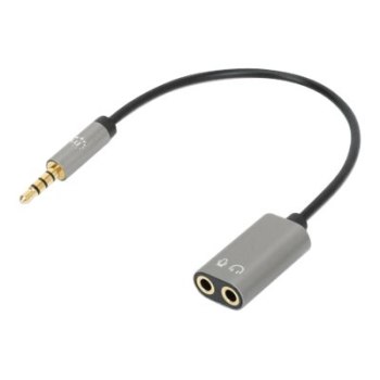 IC Intracom Manhattan - Headset splitter - mini-phone stereo 3.5 mm 4-pole male to mini-phone stereo 3.5 mm 4-pole female