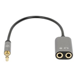 Manhattan Headset-Adapterkabel mit Aux Y-Audiosplitter 20cm