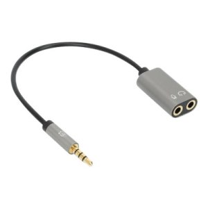 IC Intracom Manhattan - Headset splitter - mini-phone stereo 3.5 mm 4-pole male to mini-phone stereo 3.5 mm 4-pole female