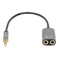 IC Intracom Manhattan - Headset splitter - mini-phone stereo 3.5 mm 4-pole male to mini-phone stereo 3.5 mm 4-pole female