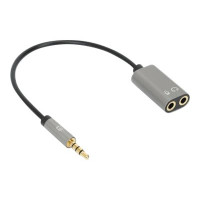 IC Intracom Manhattan - Headset splitter - mini-phone stereo 3.5 mm 4-pole male to mini-phone stereo 3.5 mm 4-pole female