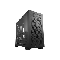 Sharkoon MS-Y1000 - microATX - Seitenteil mit Fenster (gehärtetes Glas) - keine Spannungsversorgung (ATX) - Schwarz - USB/Audio