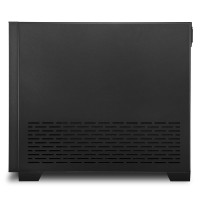 Sharkoon MS-Y1000 - microATX - Seitenteil mit Fenster (gehärtetes Glas) - keine Spannungsversorgung (ATX) - Schwarz - USB/Audio