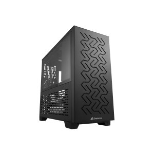 Sharkoon MS-Z1000 - microATX - Seitenteil mit Fenster (gehärtetes Glas) - keine Spannungsversorgung (ATX) - Schwarz - USB/Audio