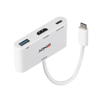 Lindy Videoadapter - 24 pin USB-C männlich zu HDMI, USB Typ A, USB-C (nur Spannung)