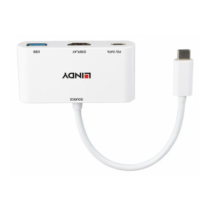 Lindy Videoadapter - 24 pin USB-C männlich zu HDMI, USB Typ A, USB-C (nur Spannung)