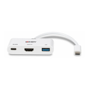 Lindy Videoadapter - 24 pin USB-C männlich zu HDMI, USB Typ A, USB-C (nur Spannung)