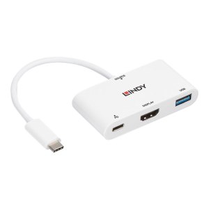 Lindy Adapter - USB-C male to HDMI, USB Type A, USB-C...