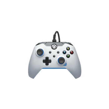 PDP Kabelgebundener Controller: Ion White Für Xbox Series X|S, Xbox One und Windows 10/11. Gerätetyp: Gamepad, Gamingplattformen unterstützt: PC, Xbox One, Xbox Series S, Xbox Series X, Gaming-Control Funktionsknöpfe: D-Pad, Menü-Taste, Schaltfläche Teile