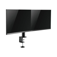 LogiLink - Befestigungskit - einstellbarer Arm - für 2 LCD-Displays - Stahl - Schwarz - Bildschirmgröße: 43.2-81.3 cm (17"-32") - Klemmmontage, Tülle