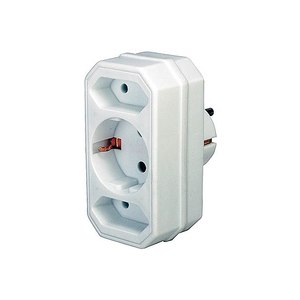 Brennenstuhl Adapter with 2 + 1 sockets - Bianco