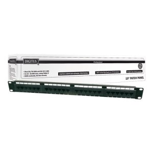 DIGITUS Patch Panel CAT5e 24Port 1HE ungeschirmt schwarz...