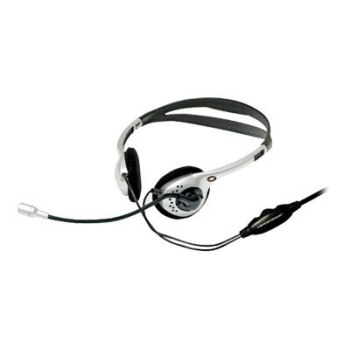 Conceptronic Auricolari stereo - Cuffia - Padiglione auricolare - Ufficio/Call center - Nero - Argento - Stereofonico - 2 m