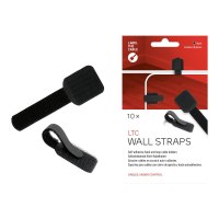 LTC WALL STRAPS - Kabelhalter - Oberfläche montierbar, geeignet für Wandmontage - 9 cm - Schwarz (Packung mit 10)