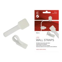 LTC WALL STRAPS - Kabelhalter - Oberfläche montierbar, geeignet für Wandmontage - 9 cm - weiß (Packung mit 10)