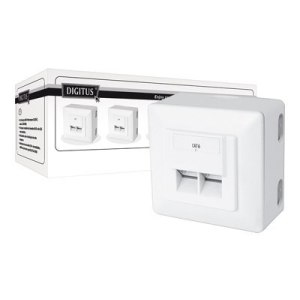 DIGITUS CAT 6, Class E, modular wall outlet, shielded