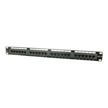 LogiLink Patch Panel - CAT 6 - UTP - RJ-45 X 24 - Schwarz, RAL 9005 - 48.3 cm (19")