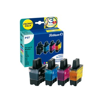 Pelikan Promo Pack P07 - 4er-Pack - Schwarz, Gelb, Cyan, Magenta - kompatibel - Tintenpatrone (Alternative zu: Brother LC900BK, Brother LC900C, Brother LC900M, Brother LC900Y)