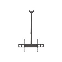 Manhattan TV & Monitor Mount, Ceiling, 1 screen, Screen Sizes: 37-75", Height: 105-156 cm, Black, VESA 200x200 to 800x400mm, Max 50kg, LFD, Lifetime Warranty - Klammer - für Flachbildschirm - verriegelbar - stabiler Stahl - Bildschirmgröße: 94-177.8 cm (3