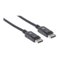 Manhattan DisplayPort 1.2 Cable, 4K@60hz, 1m, Male to Male, Equivalent to Startech DISPL1M, With Latches, Fully Shielded, Black, Lifetime Warranty, Polybag