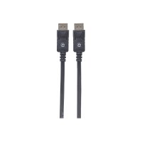 Manhattan DisplayPort 1.2 Cable, 4K@60hz, 1m, Male to Male, Equivalent to Startech DISPL1M, With Latches, Fully Shielded, Black, Lifetime Warranty, Polybag