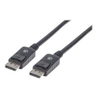 Manhattan DisplayPort 1.2 Cable, 4K@60hz, 1m, Male to Male, Equivalent to Startech DISPL1M, With Latches, Fully Shielded, Black, Lifetime Warranty, Polybag