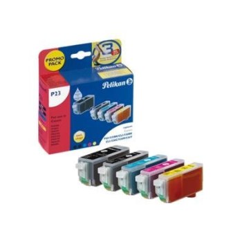 Pelikan P23 - Inchiostro a base di pigmento - Nero - Ciano - Magenta - Giallo - Multi pack - Canon PIXMA iP4850 - iP4950 - iX6550 - MG5150 - MG5250 - MG5350 - MG6150 - MG6250 - MG8150 - MG8250 - MX715,... - 5 pezzo(i) - Stampa inkjet