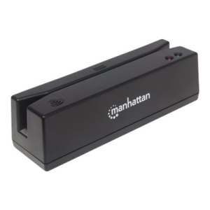 Manhattan USB-A Magnetic Strip Card Reader, Triple Track Reader, Keyboard Wedge Decoder, Cable 1.5m, Black, Three Year Warranty, Box