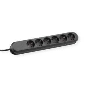 BACHMANN Ciabatta multipla 6 prese 3m nero 381.148K