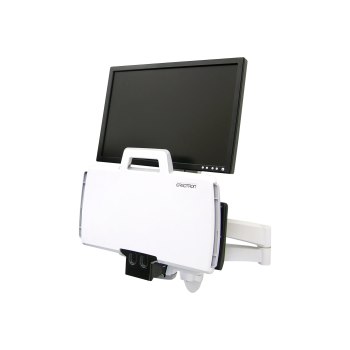 Ergotron 200 Series - Befestigungskit (Gelenkarm, Barcode-Scanner-Halter, Tastaturablage mit linker/rechter Mausablage) - für LCD-Display / PC-Ausrüstung - Stahl - weiß - Bildschirmgröße: bis zu 61 cm (bis zu 24 Zoll)