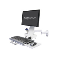 Ergotron 200 Series - Befestigungskit (Gelenkarm, Barcode-Scanner-Halter, Tastaturablage mit linker/rechter Mausablage) - für LCD-Display / PC-Ausrüstung - Stahl - weiß - Bildschirmgröße: bis zu 61 cm (bis zu 24 Zoll)