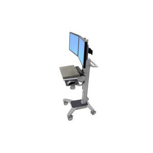 Ergotron Neo-Flex WideView WorkSpace - Wagen - Patentierte Constant Force Technologie - für 2 LCD-Displays / PC-Ausrüstung - dual - Aluminium, pulverbeschichteter Stahl, hochwertiger Kunststoff - Zweistufiges Grau - Bildschirmgröße: bis zu 55,9 cm (bis zu