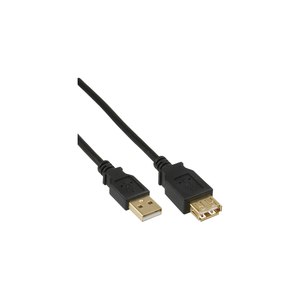 InLine 34618S - 2 m - USB A - USB A - Maschio/Femmina - 480 Mbit/s - Nero