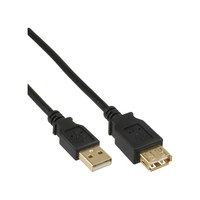 InLine 34618S - 2 m - USB A - USB A - Maschio/Femmina - 480 Mbit/s - Nero