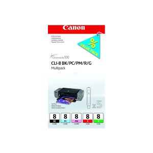 Canon CLI Value Pack 8 Multipack - 13 ml - Schwarz, Cyan, Magenta, Rot, grün