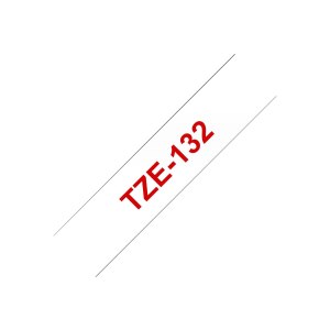 Brother TZe-132 - Red on clear