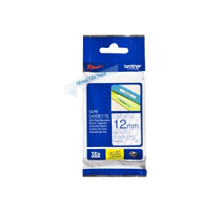 Brother Nastro per etichettatura 12mm - Blu su trasparente - TZe - Grigio - Trasferimento termico - Brother - PT-1280HK - PT-1280SN - PT-1280KT - PT-1100SN - PT-1100KT - PT-2100VP - PT-7600 - PT-2430PC - PT-2700,...