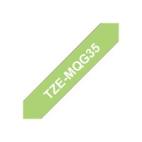 Brother TZe-MQG35 - Matt - selbstklebend - white on apple green - Rolle (1,2 cm x 4 m)