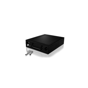 ICY BOX IB-148SSK-B HDD Wechselrahmen fuer 6,4cm 2.5Zoll und 8,9cm 3.5Zoll SATA HDD und SSD Schloss Vollmetallgehaeuse Luefter schwa