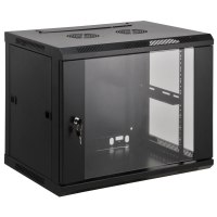 Intellinet Network Cabinet - Wall Mount (Standard), 9U, 450mm Deep, Black, Assembled, Max 60kg, 19", Three Year Warranty