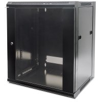 Intellinet Network Cabinet - Wall Mount (Standard), 15U, 450mm Deep, Black, Flatpack, Max 60kg, 19", Three Year Warranty